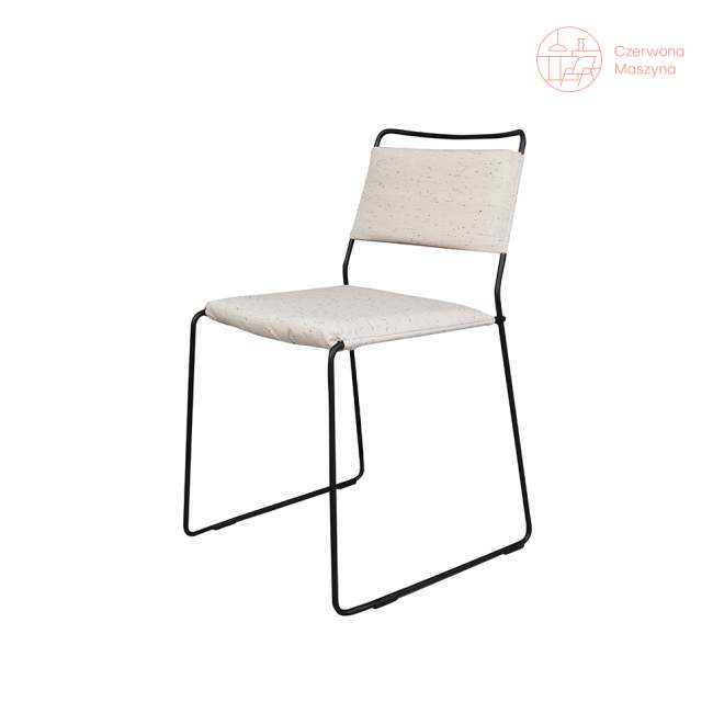 Krzesło OK Design One Wire, czarne, biała poduszka
