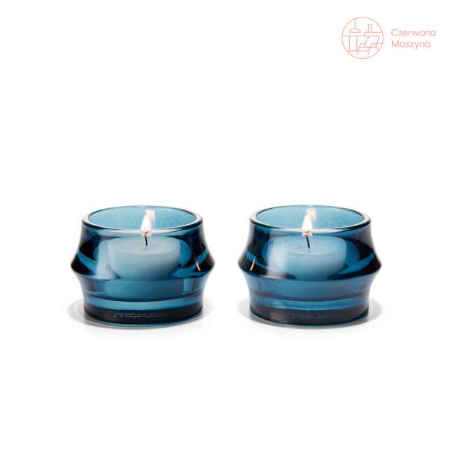 2 Świeczniki na tealight Holmegaard ARC dark blue