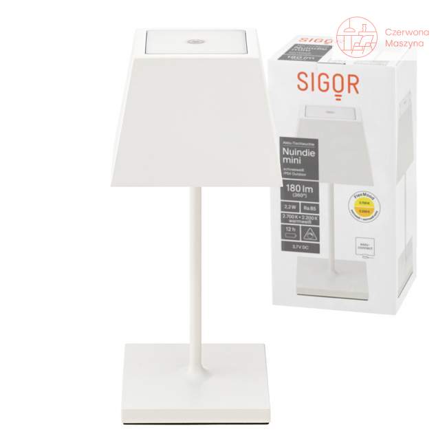 Lampa bezprzewodowa Sigor Nuindie Mini kwadratowa, biały