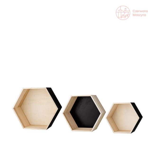 3 Półki Bloomingville Hexagon, z czarnymi elementami