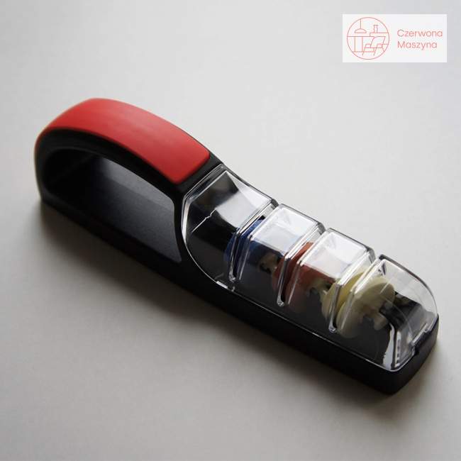 Ceramiczna ostrzałka wodna Global MinoSharp Plus 3, czarno-czerwona