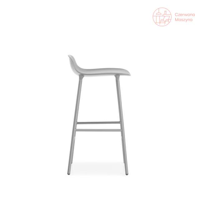 Krzesło barowe Normann Copenhagen Form 65 cm stal, szare