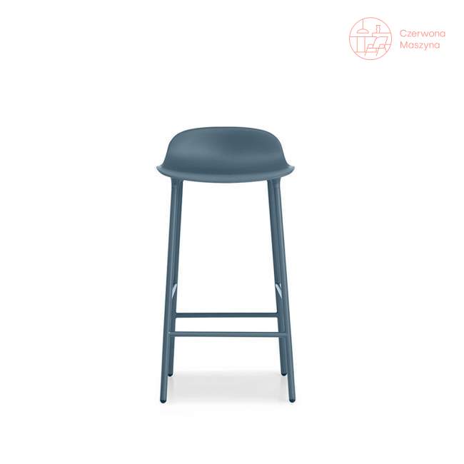Krzesło barowe Normann Copenhagen Form 65 cm stal, niebieskie