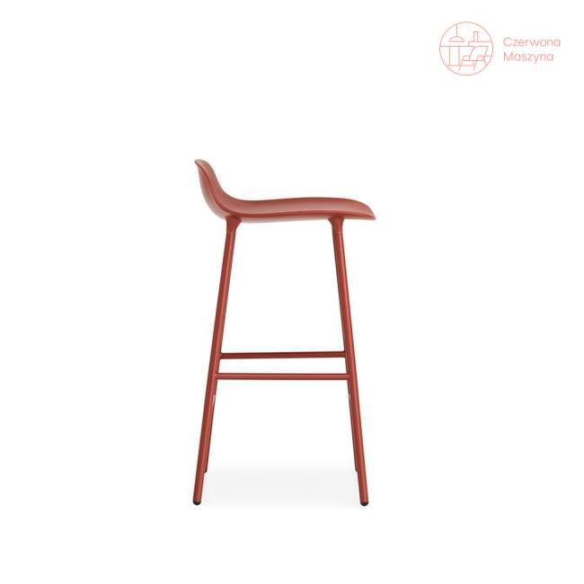 Krzesło barowe Normann Copenhagen Form 65 cm stal, czerwone