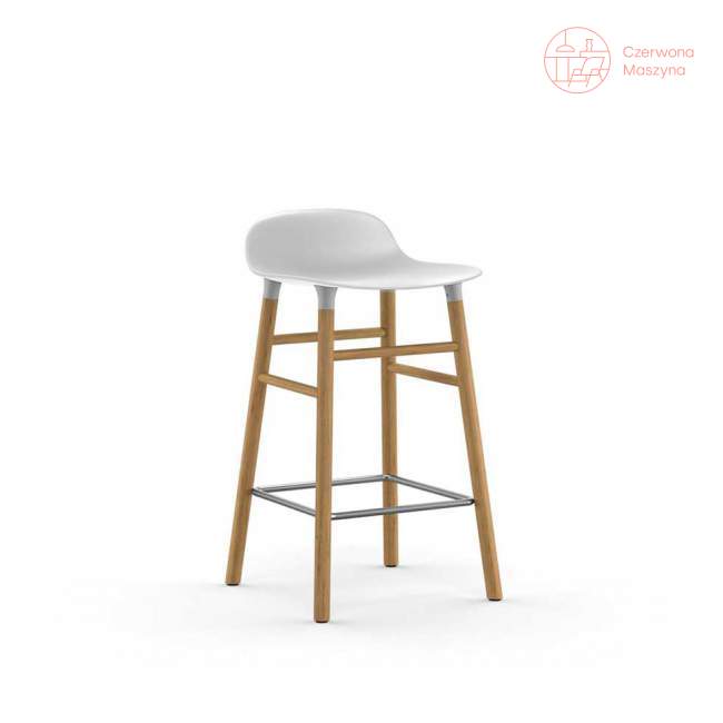 Krzesło barowe Normann Copenhagen Form 65 cm dąb, białe