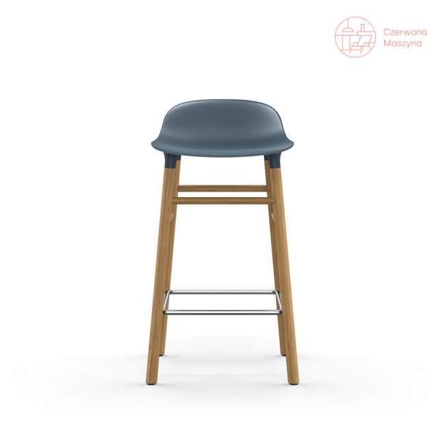 Krzesło barowe Normann Copenhagen Form 65 cm dąb, niebieskie