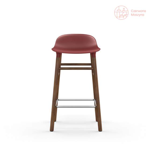Krzesło barowe Normann Copenhagen Form 65 cm orzech, bordowe