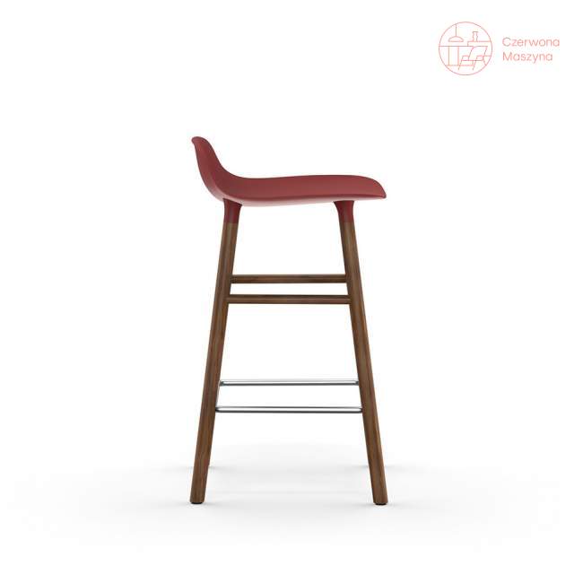 Krzesło barowe Normann Copenhagen Form 65 cm orzech, bordowe