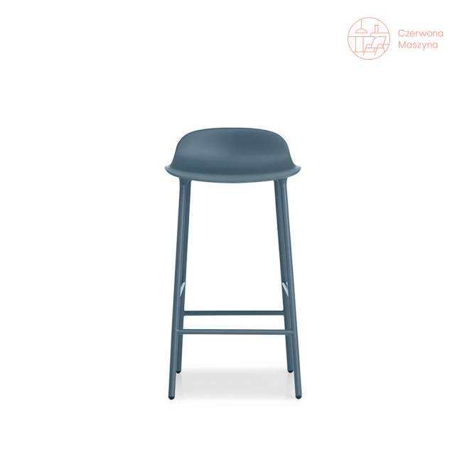 Krzesło barowe Normann Copenhagen Form 75 cm stal, niebieskie