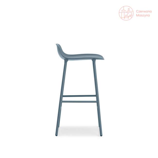 Krzesło barowe Normann Copenhagen Form 75 cm stal, niebieskie