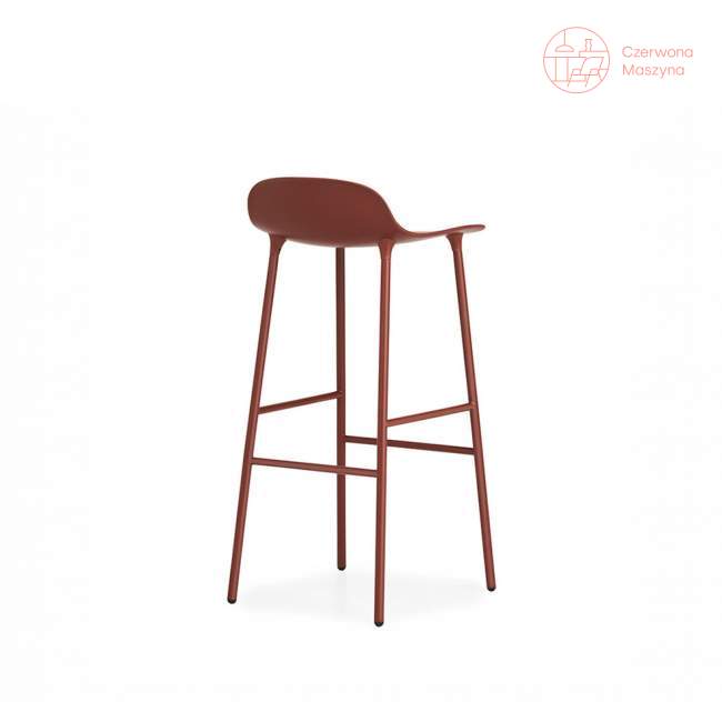 Krzesło barowe Normann Copenhagen Form 75 cm stal, czerwone