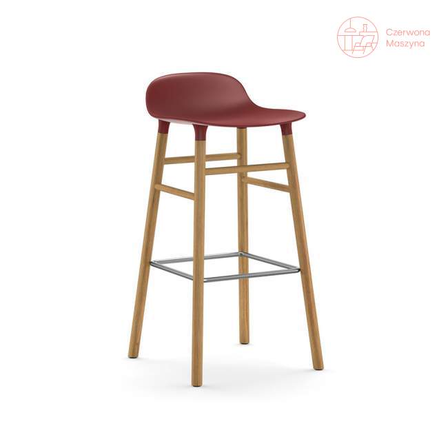Krzesło barowe Normann Copenhagen Form 75 cm dąb, czerwone