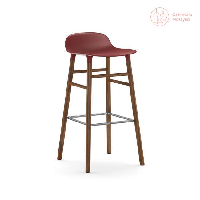 Krzesło barowe Normann Copenhagen Form 75 cm orzech, czerwone