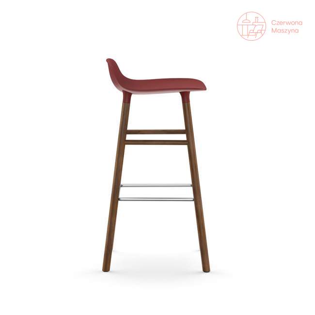 Krzesło barowe Normann Copenhagen Form 75 cm orzech, czerwone