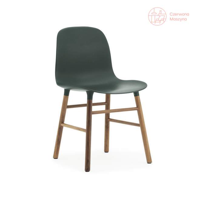 Krzesło Normann Copenhagen Form orzech, ciemnozielone
