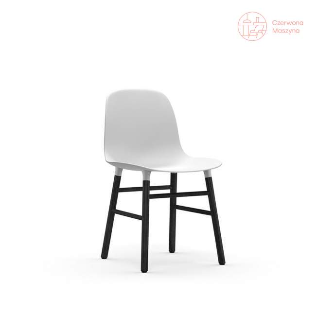 Krzesło Normann Copenhagen Form, białe z czarnymi nogami