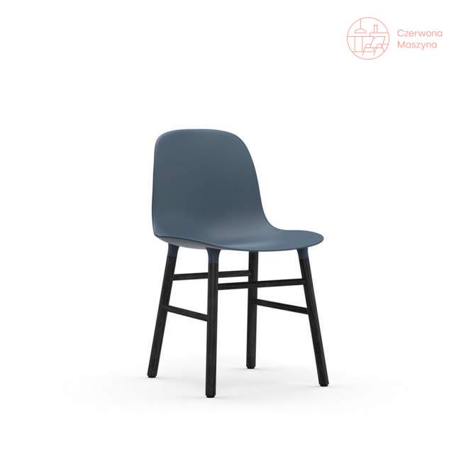 Krzesło Normann Copenhagen Form, niebieskie z czarnymi nogami