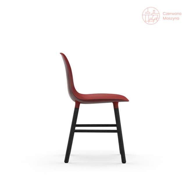 Krzesło Normann Copenhagen Form, czerwone z czarnymi nogami