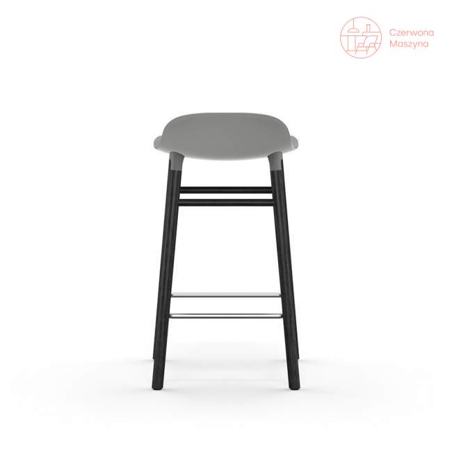 Krzesło barowe Normann Copenhagen Form 65 cm dąb, szare z czarnymi nogami