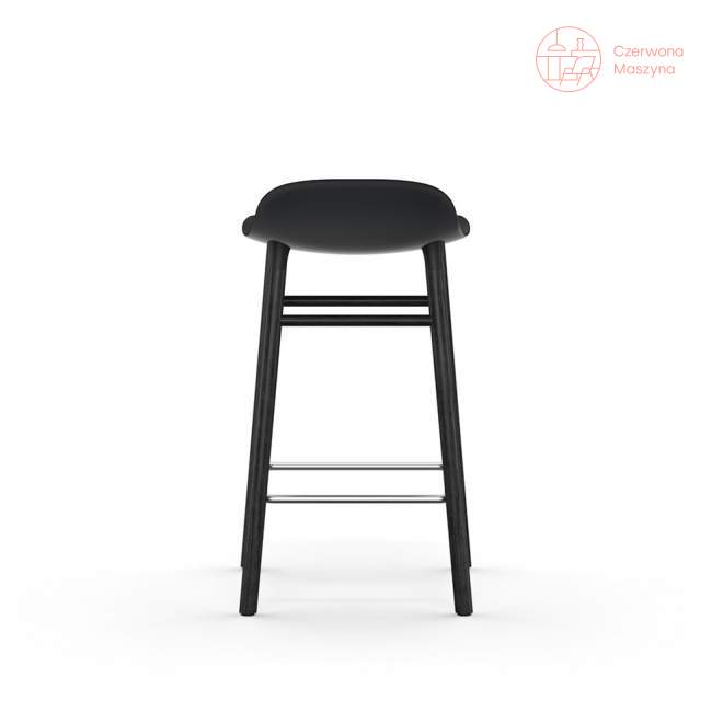 Krzesło barowe Normann Copenhagen Form 65 cm dąb, czarne z czarnymi nogami