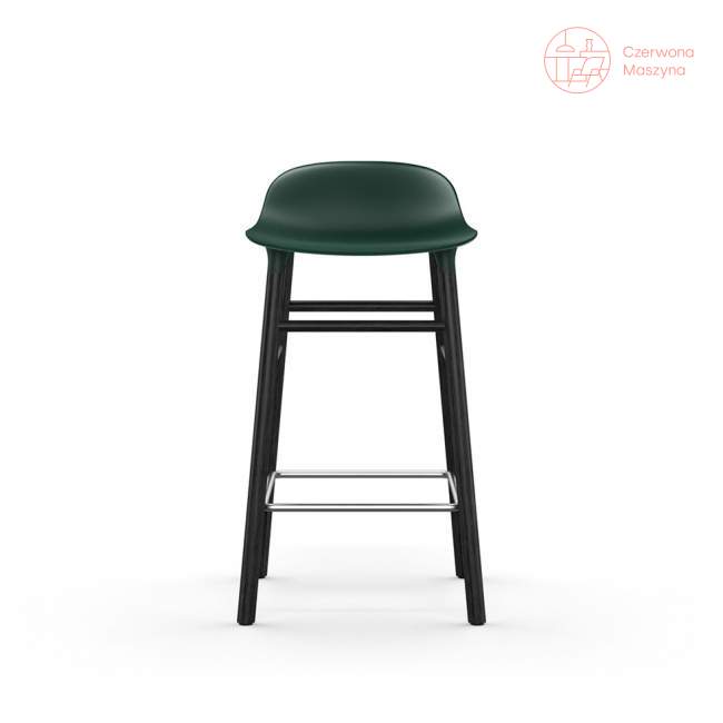 Krzesło barowe Normann Copenhagen Form 65 cm dąb, zielone z czarnymi nogami