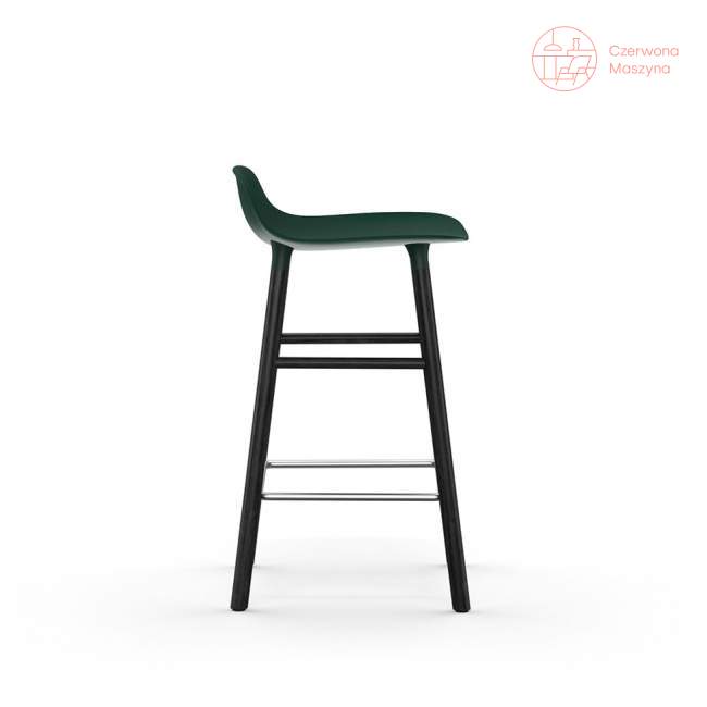 Krzesło barowe Normann Copenhagen Form 65 cm dąb, zielone z czarnymi nogami