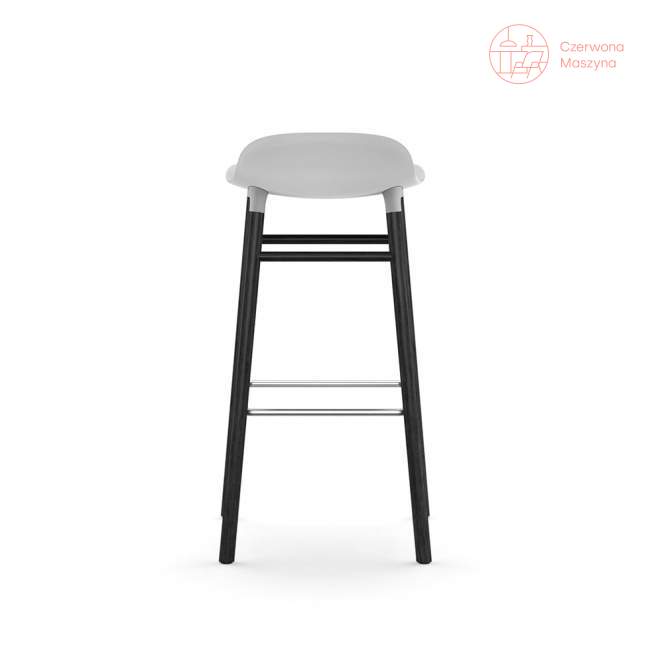 Krzesło barowe Normann Copenhagen Form 75 cm dąb, białe z czarnymi nogami