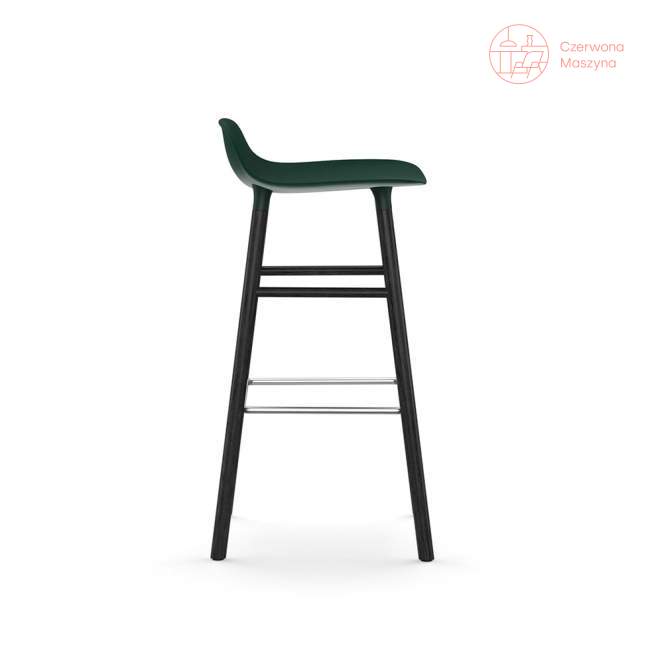 Krzesło barowe Normann Copenhagen Form 75 cm dąb, zielone z czarnymi nogami