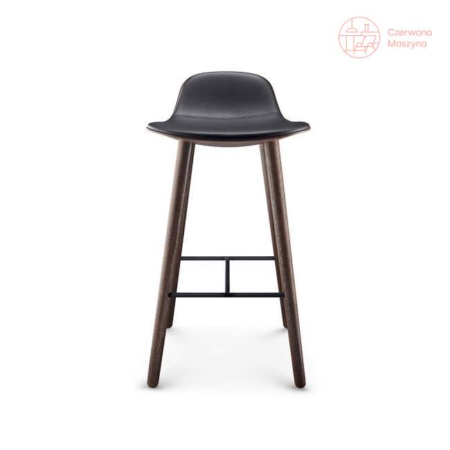 Krzesło barowe Eva Solo Abalone, 75 cm, smoked oak / black leather