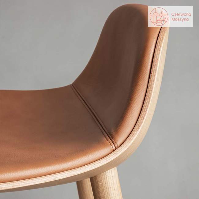 Krzesło barowe Eva Solo Abalone, 75 cm, oiled oak / cognac leather