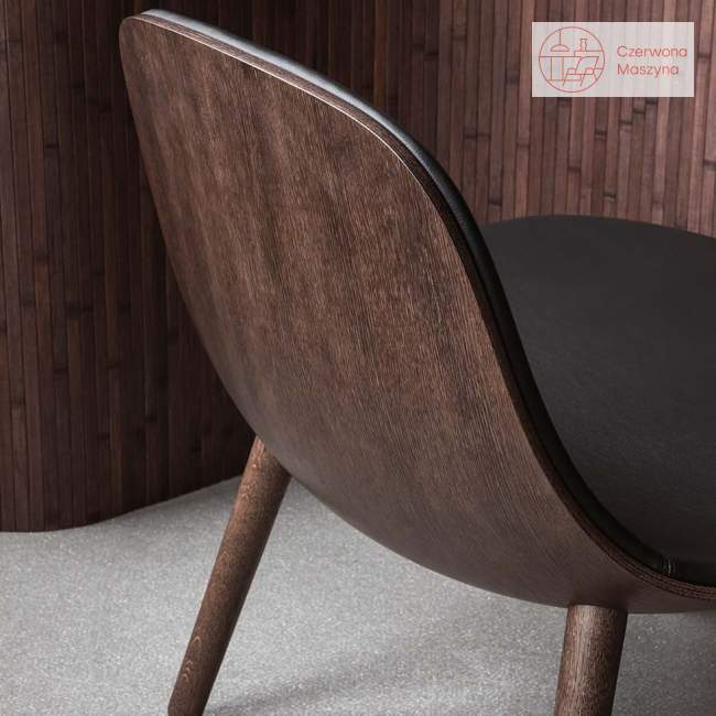Fotel Eva Solo Abalone, 40 cm, smoked oak / black leather