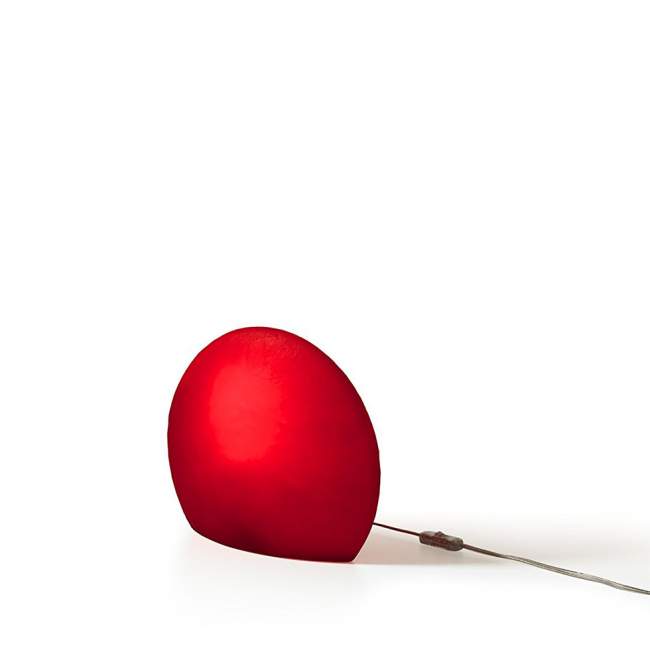 Lampa podłogowa kamień Authentics Eggo Ø 30 cm, czerwona