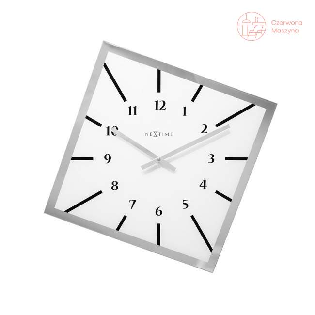 Zegar ścienny NeXtime Off Balance 54,5 cm, biały