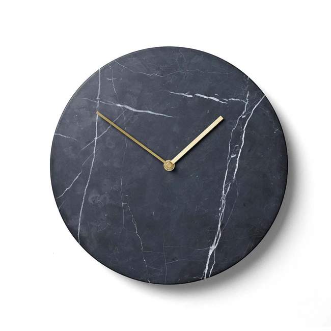 Zegar ścienny Menu Marble Wall Clock Ø 30 cm, czarny