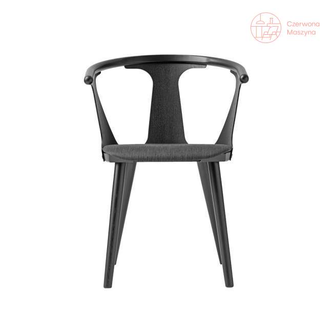 Krzesło &tradition In Between SK2, czarne z materiałowym siedziskiem