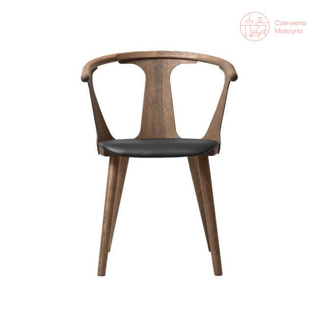 Krzesło &tradition In Between SK2, brązowe ze skórzanym siedziskiem