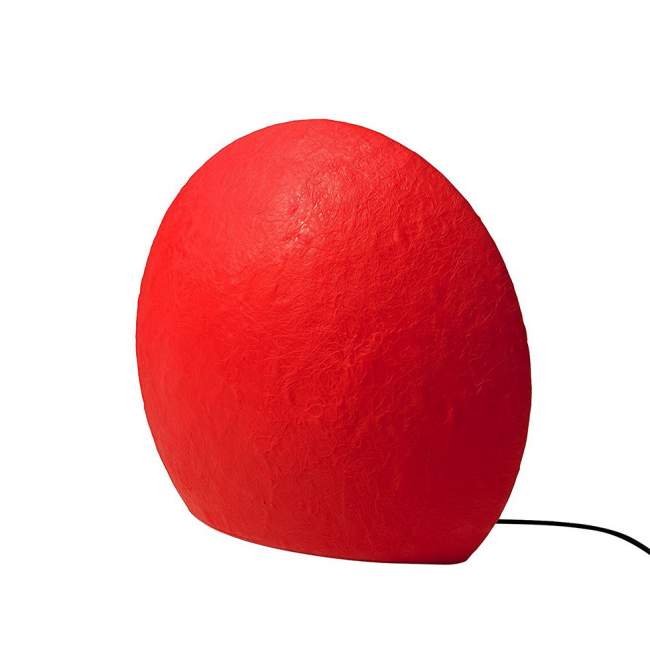 Świecący kamień ogrodowy Authentics Eggo Ø 55 cm, czerwony