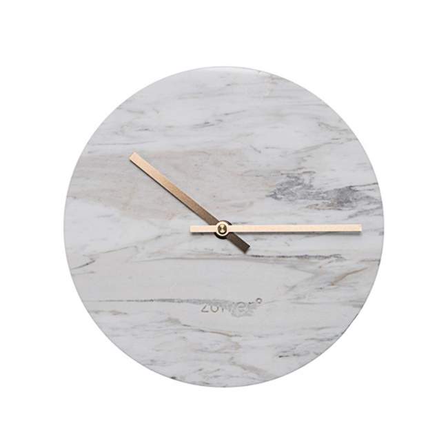 Zegar ścienny Zuiver Marble Time Ø 25 cm, biały