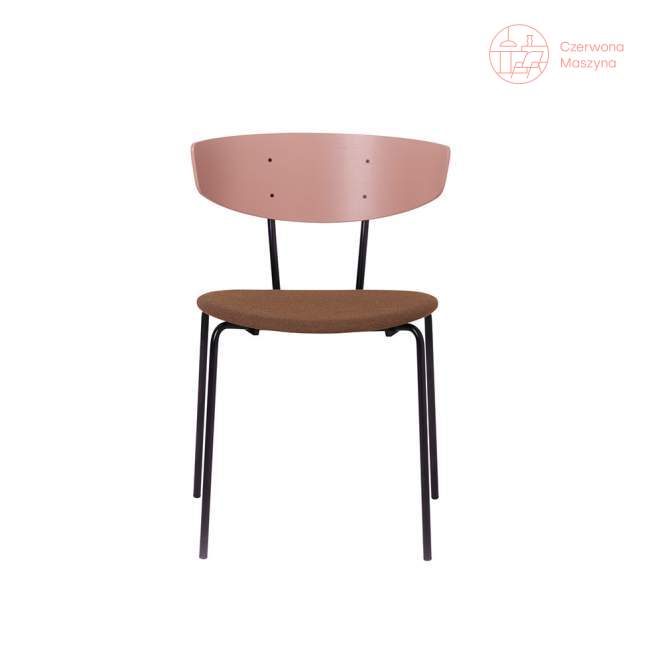 Krzesło tapicerowane ferm LIVING Herman, różowo-brązowe