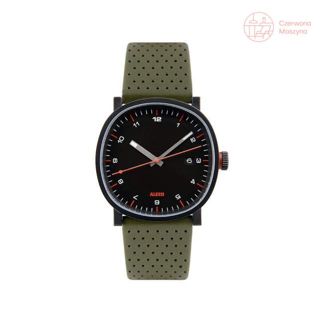 Zegarek Alessi Tic15, skórzany pasek zielony