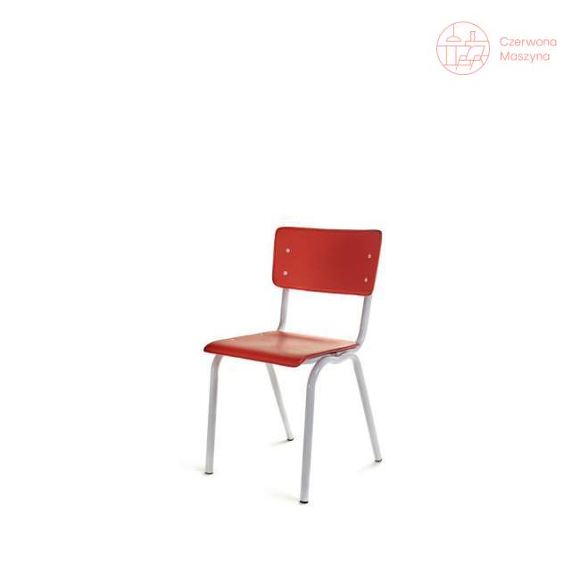 Krzesło Serax Vinyl, biało-czerwone