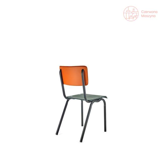 Krzesło Serax Vinyl, czarno-zielono-pomarańczowe
