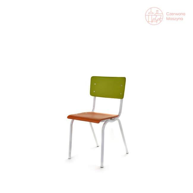 Krzesło Serax Vinyl, biało-zielono-pomarańczowe