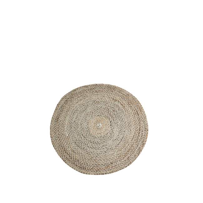 Okrągły dywan z juty i bawełny Madam Stoltz,Ø 120 cm, zgaszona biel i beże