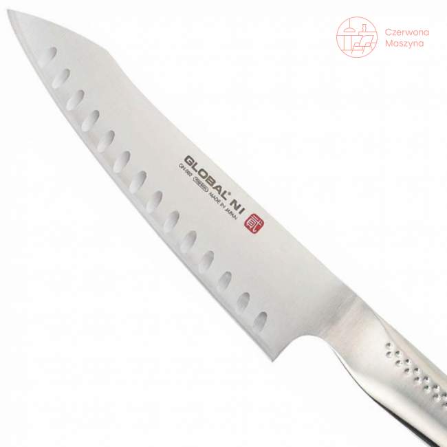 Orientalny nóż kucharza Global Ni 20 cm, żłobiony