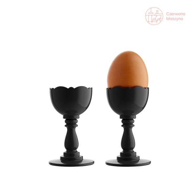 Kieliszek na jajko z łyżeczką Alessi Dressed, czarny
