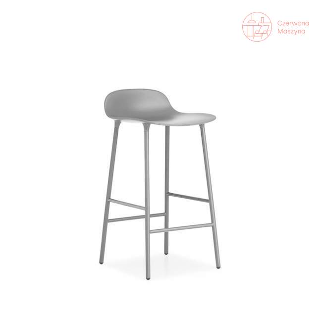 Krzesło barowe Normann Copenhagen Form 65 cm stal, szare OU