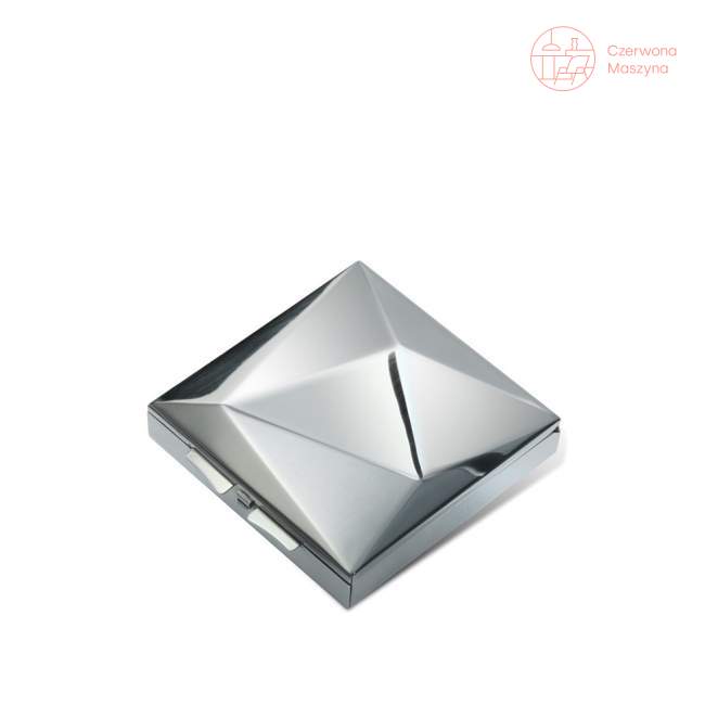 Pudełko na tabletki PO: Diamond srebrne, błyszczące