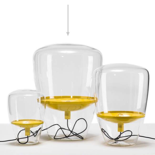 Lampa podłogowa Brokis Balloons Ø 61 cm transparent / yellow