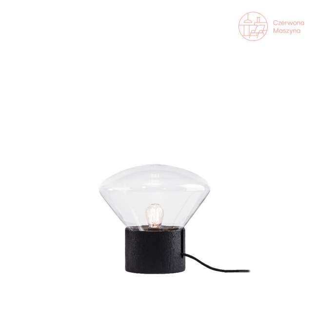 Lampa stołowa Brokis Muffins 28 cm, transparentna, czarny dąb